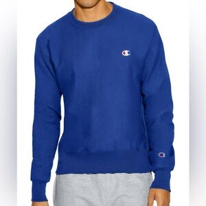 Champion Reverse Weave Men's Blue Crewneck Sweatshirt S149 Cotton Blend Medium